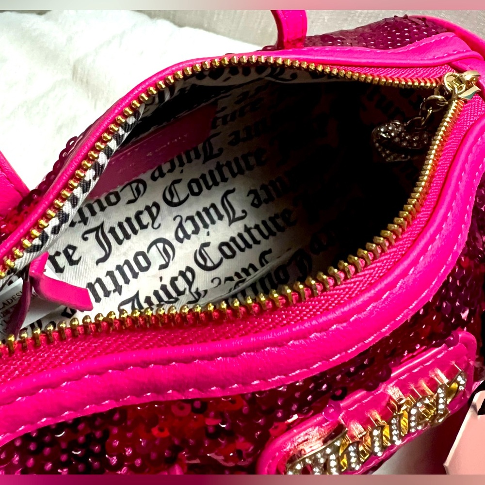 NEW Juicy Couture Pink Sequin Mini Barrel Bag - Picture 6 of 7